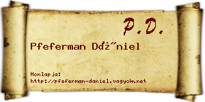 Pfeferman Dániel névjegykártya